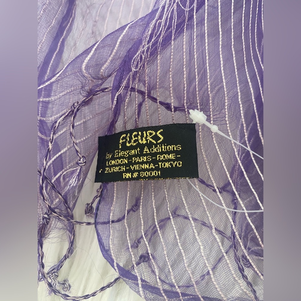 SOLD Fleurs natural silk scarf by elegant additions - Picture 7 of 9